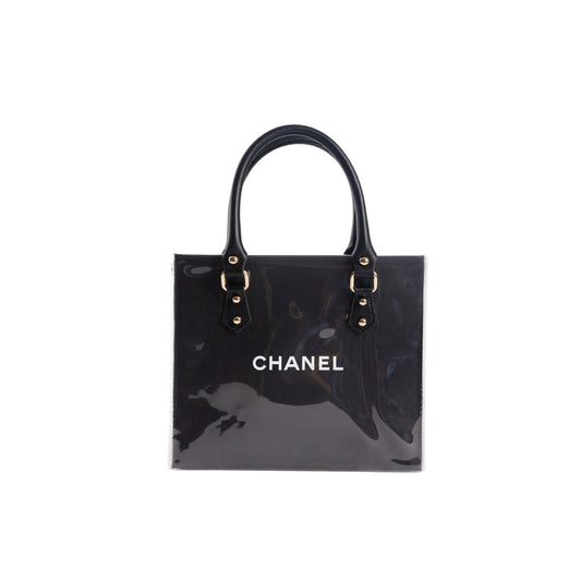 Chanel Clear Cover Designer Paper Bag w/ Crossbody Strap (Size A)