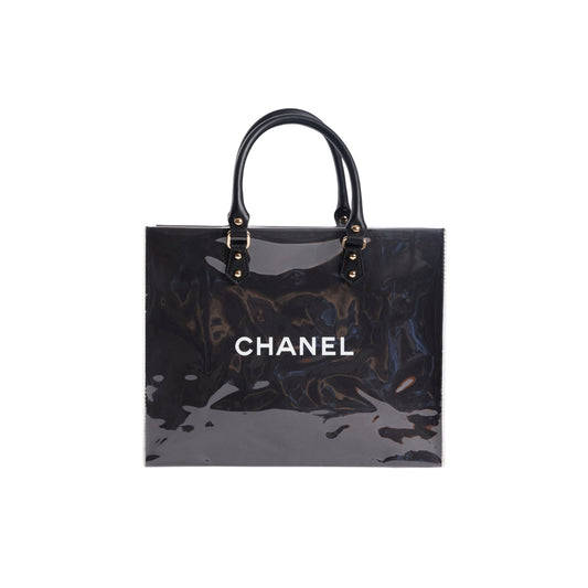 Chanel Clear Cover Designer Paper Bag w/ Crossbody Strap (Size B)