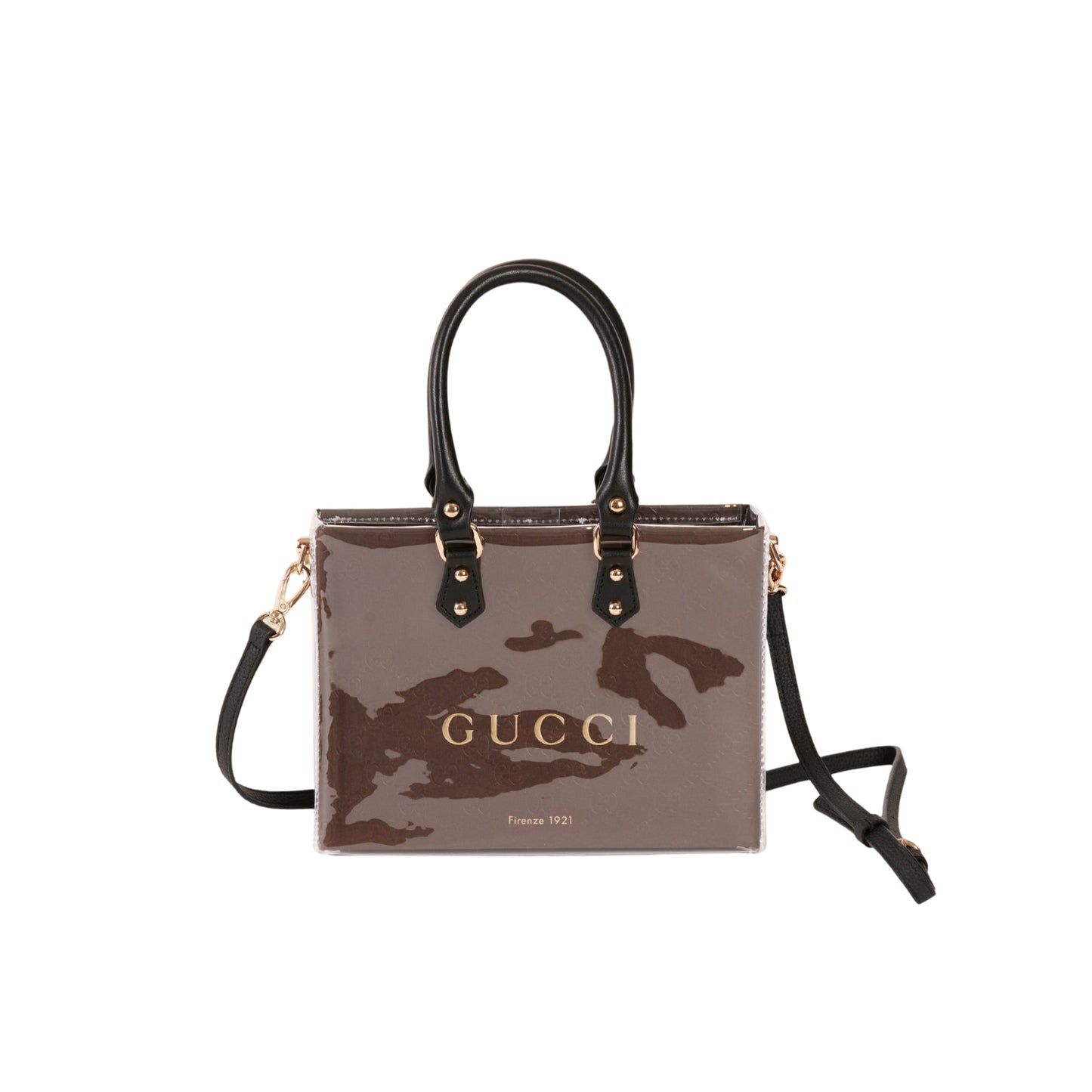 Gucci Clear Cover Designer Paper Bag w/ Crossbody Strap (Petite)