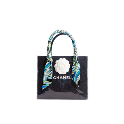 Chanel Clear Cover Designer Paper Bag w/ Crossbody Strap (Size A)